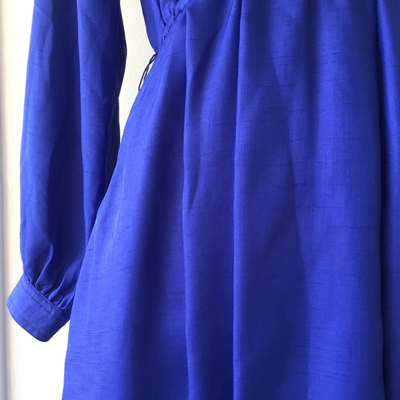 Vintage 80s Faux Wrap Shirt Dress - Picture 5 of 7